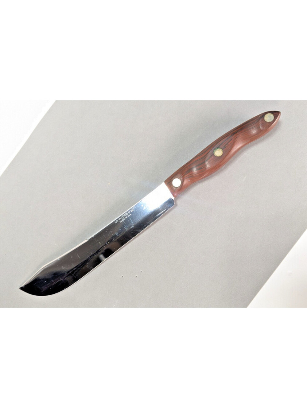 VTG Cutco No. 22 Butcher Knife Brown Swirl Handle 8" Blade High Carbon Stainless